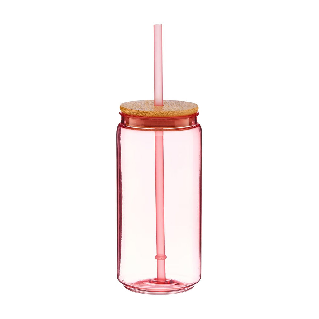 Plastic cups with straws