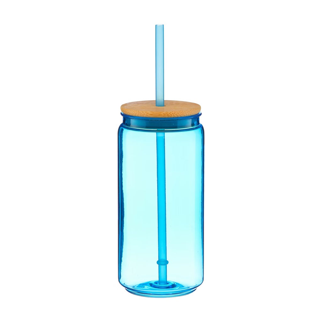 Plastic cups with straws