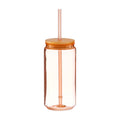 Plastic cups with straws